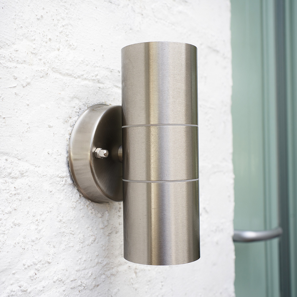 ValueLights Gainsford Silver Outdoor Wall Up Down Light with Dusk till Dawn Sensor Image 7