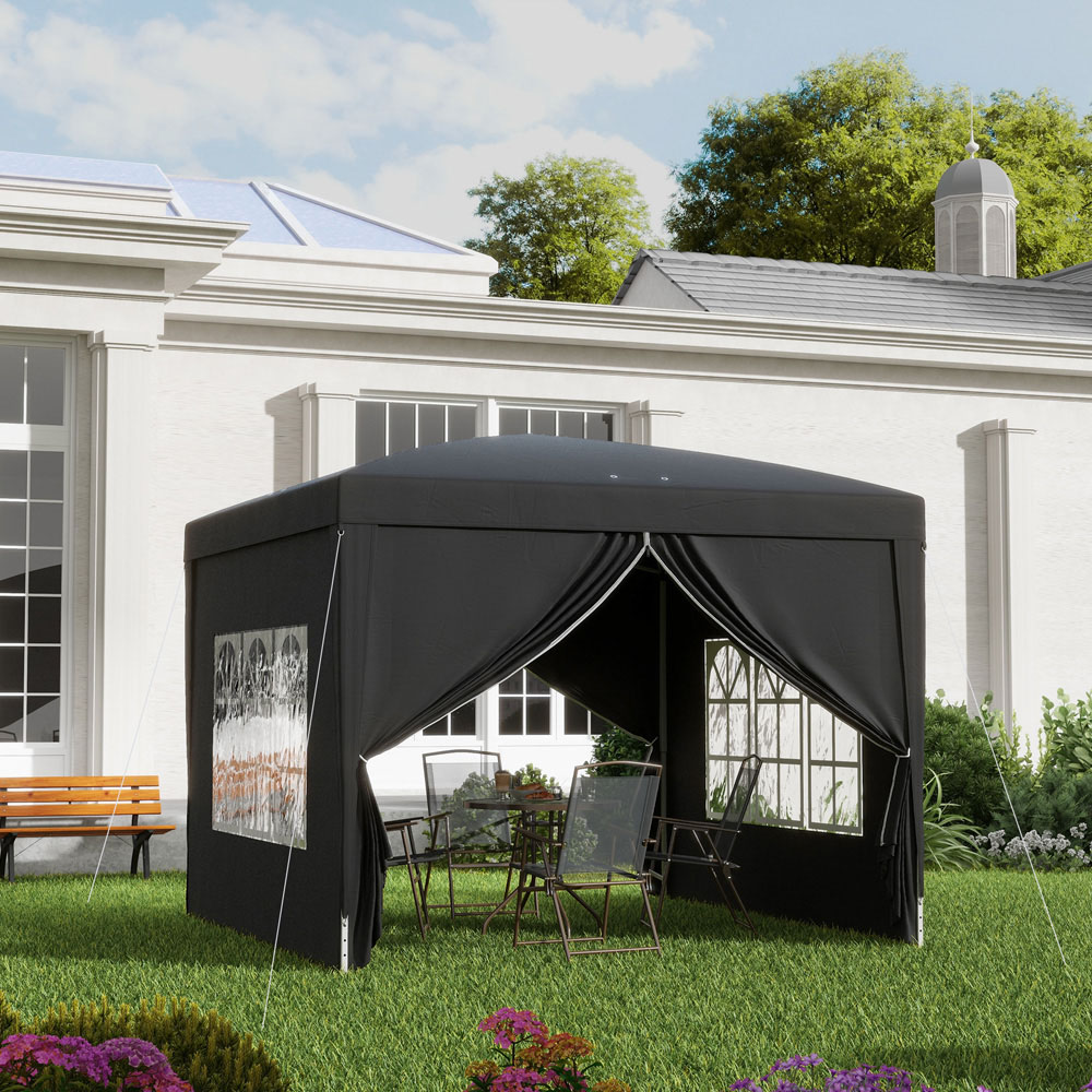 Outsunny 3 x 3m Black Pop Up Gazebo Party Tent Image 4