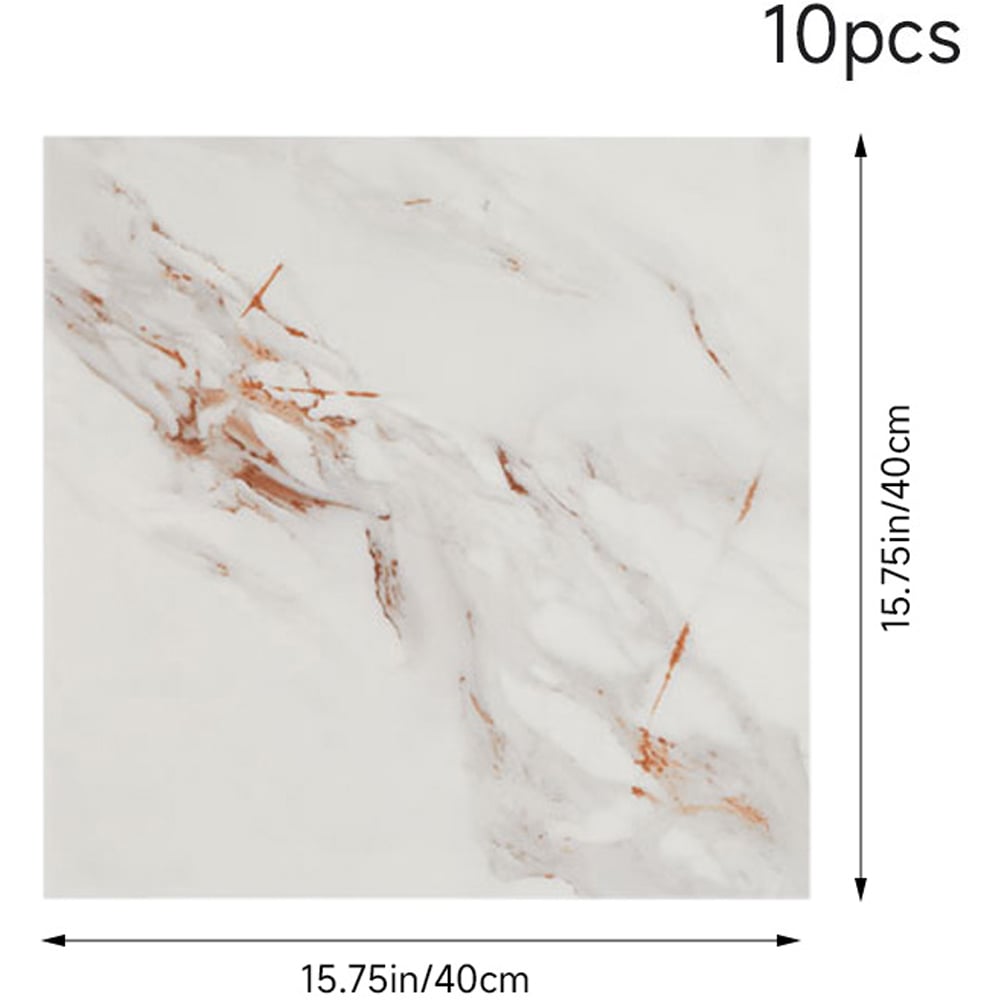 Living and Home Marble Patterned Calacatta White and Orange PVC Self Adhesive Wall Sticker 10 Pack Image 9