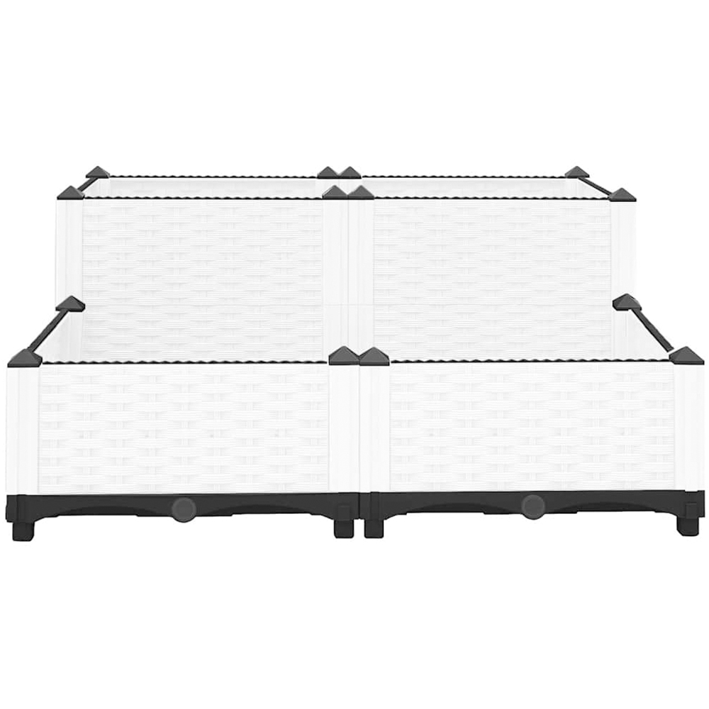 vidaXL 2-Tier Grey Raised Garden Bed 80 x 80 x 23/38cm Image 3