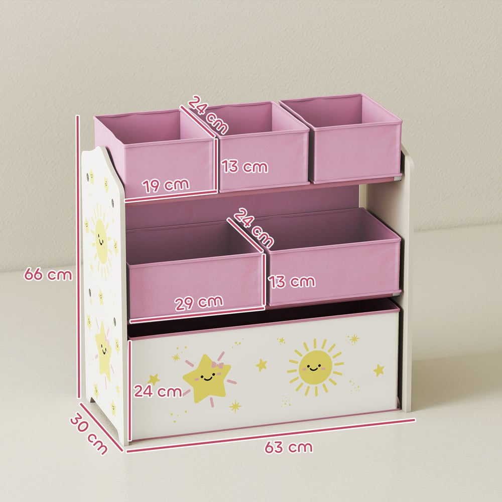 AIYAPLAY 3 Tier Pink Kids Storage Shelf Image 9