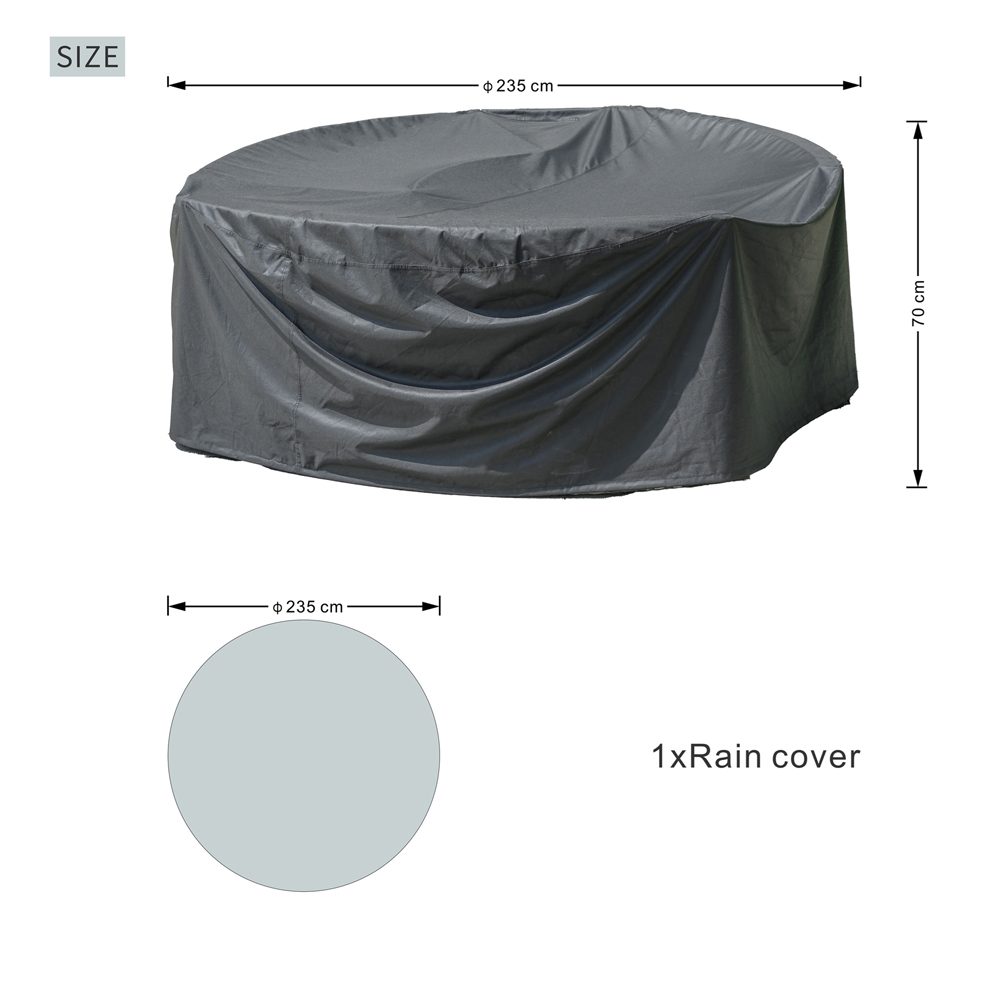 Direct Wicker Black Waterproof Round Rain Cover 235 x 70cm Image 9