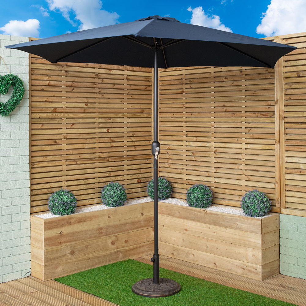 Samuel Alexander Havana Blue Crank Handle Garden Parasol 2.7m Image 2