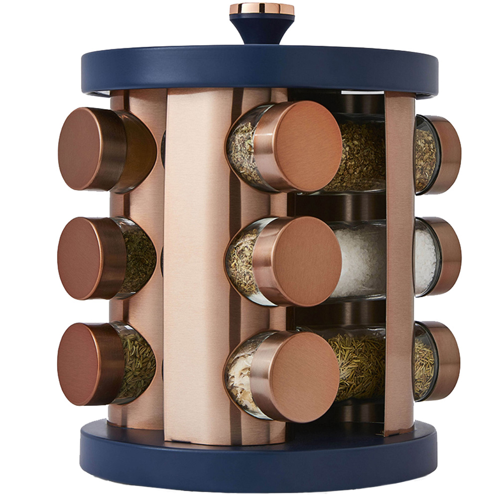 Tower Cavaletto Midnight Blue 12 Jars Rotating Spice Rack Image 1