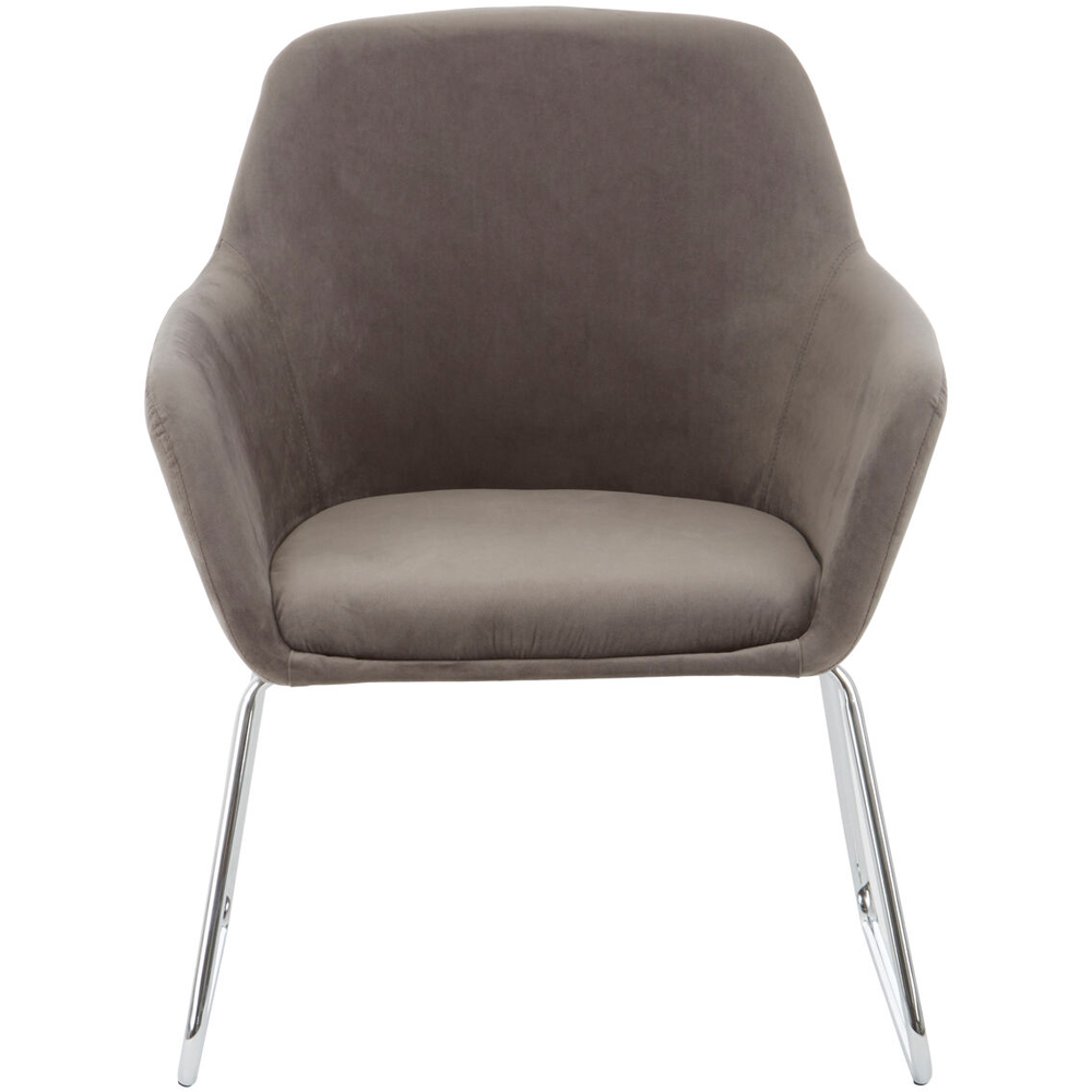 Premier Housewares Stockholm Chrome and Grey Velvet Dining Chair Image 5
