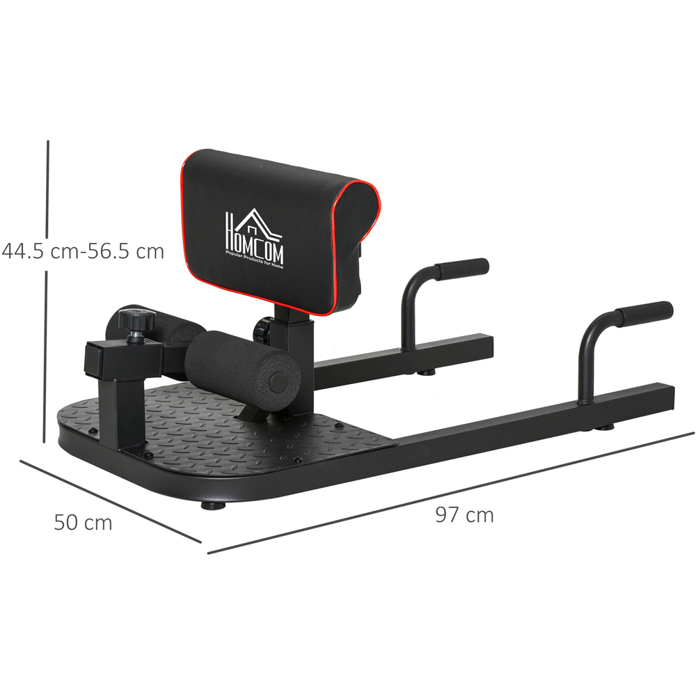 HOMCOM 3 in 1 Black Padded Deep Sissy Squat Machine Image 7