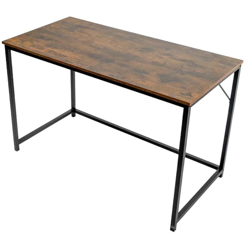 House of Home Computer Desk Dark Brown and Black Image 2