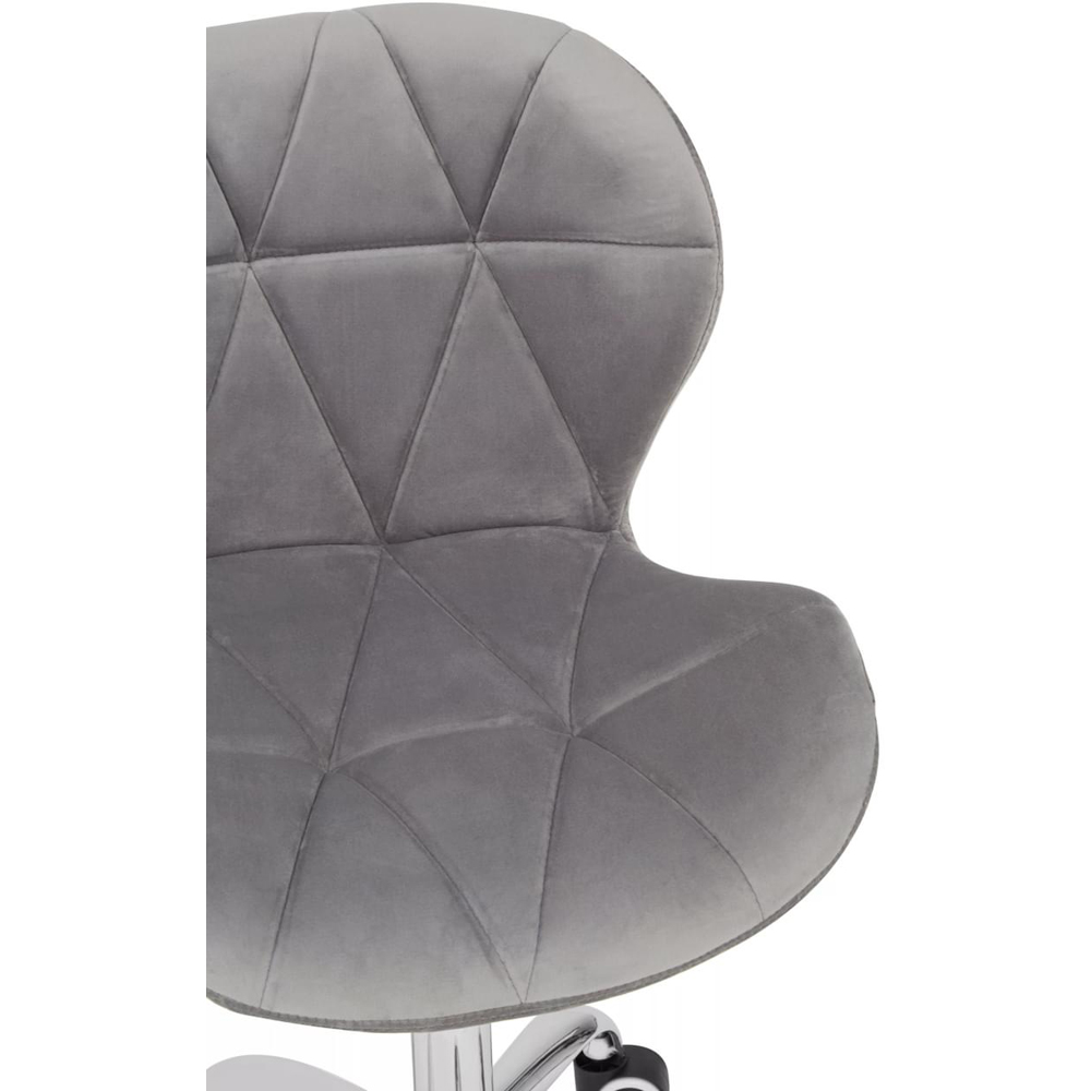 Premier Housewares Grey Velvet Quilted Home Office Chair Image 6