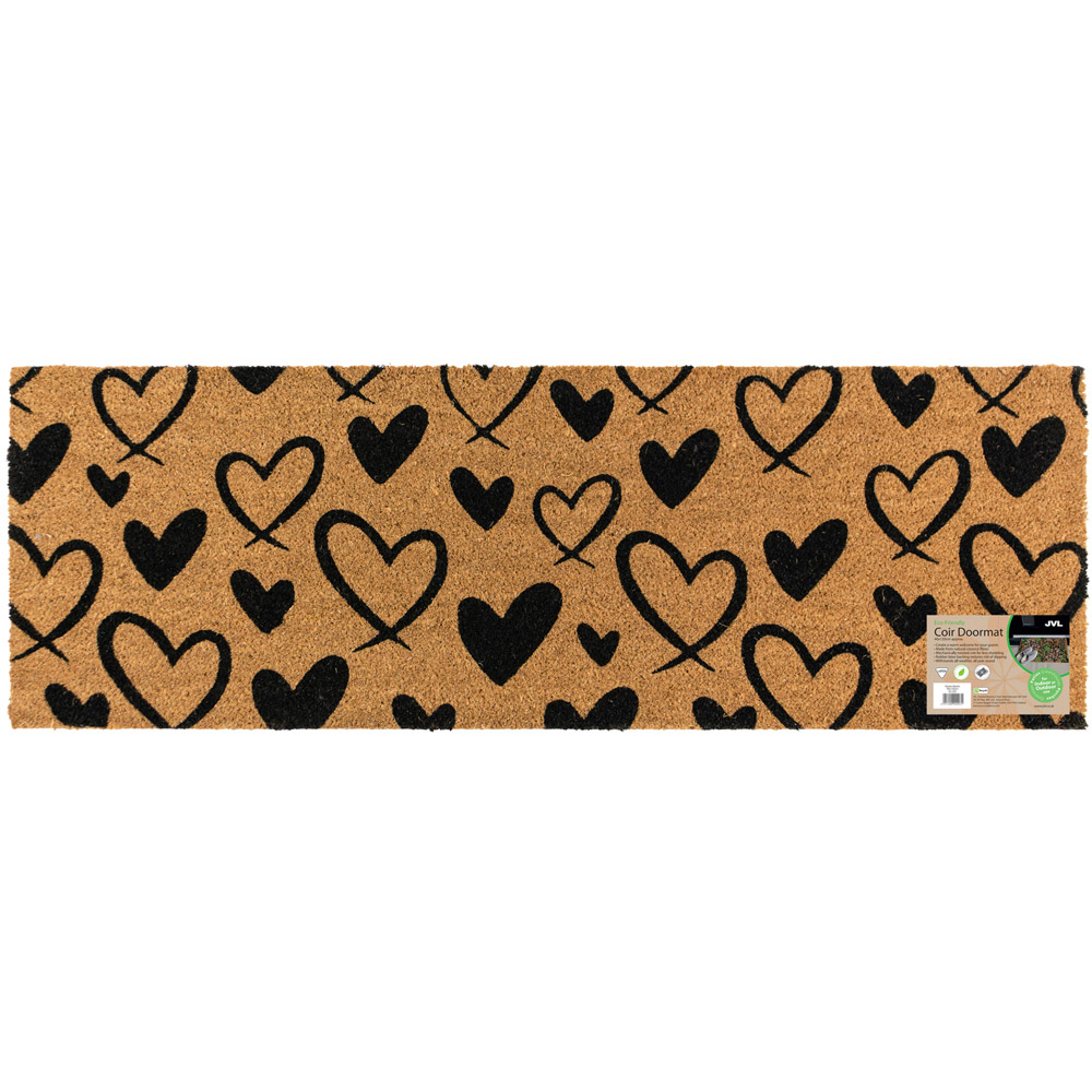 JVL Hearts Coir Latex Backed Door Runner 40 x 120cm Image 3