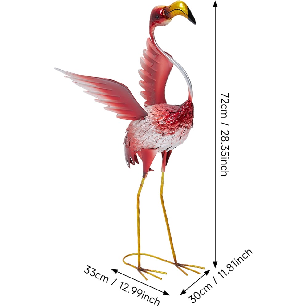 Living and Home Metal Flamingo Garden Statue Ornament Decoration Image 8