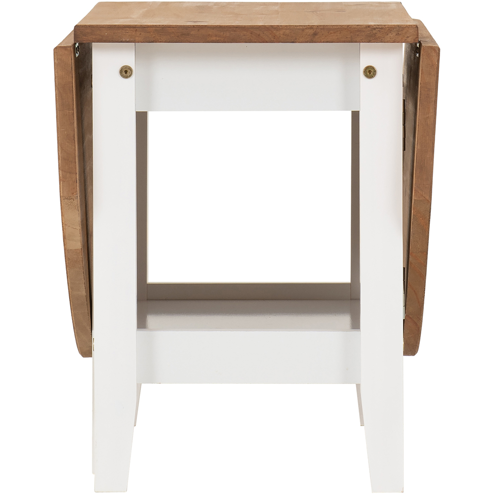 Seconique Santos Single Shelf Drop Leaf White Distressed Waxed Pine Coffee Table Image 5