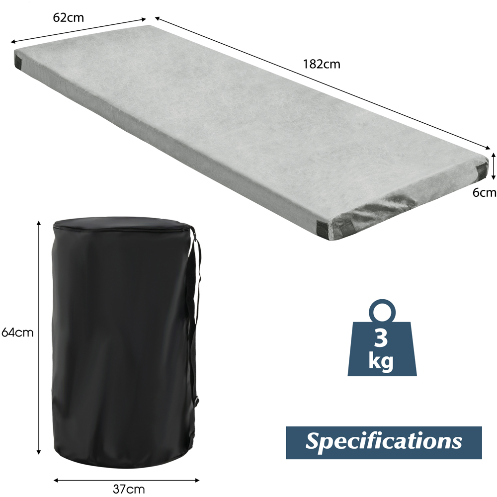 Costway Grey Memory Foam Portable Roll Up Sleeping Pad Image 8