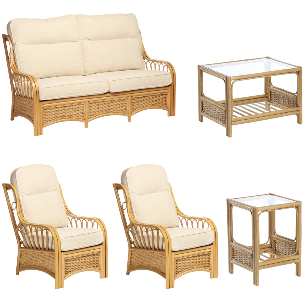 Desser Furniture Vale 5 Seater Light Oak Sofa Set Image 2