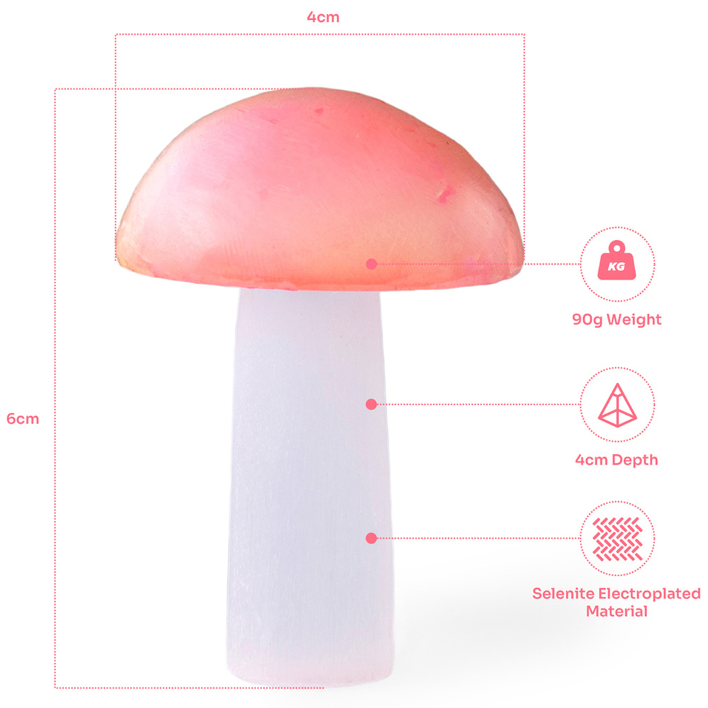 Myga Yellow and Pink Selenite Crystal Mushroom Image 3