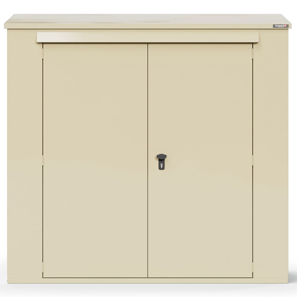 Asgard Trojan Plus 7 x 3ft Double Door Cream Caravan Storage Shed Image 3