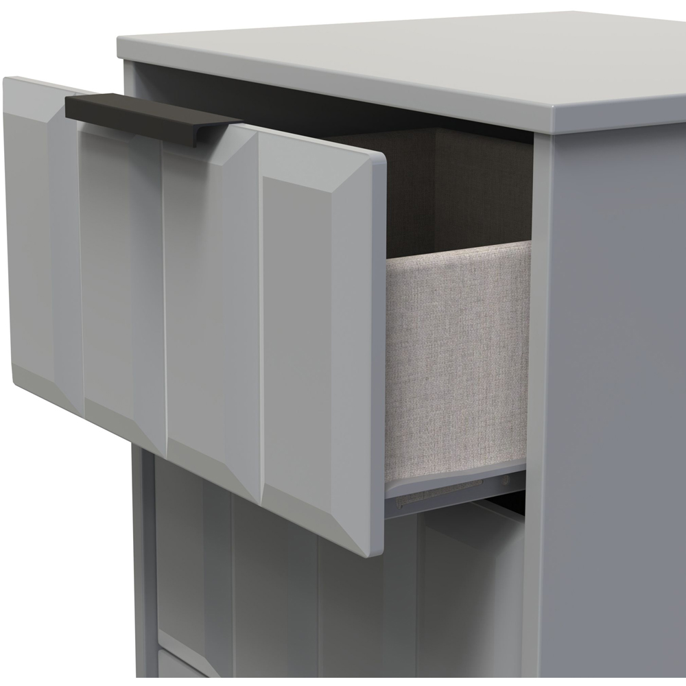 Crowndale New York 3 Drawer Dusk Grey Bedside Cabinet Ready Assembled Image 6