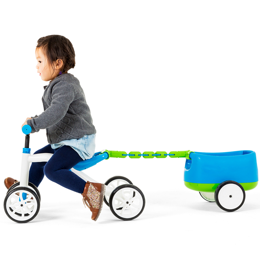 Chillafish Blue Quadie Balance Bike with Trailie Image 3