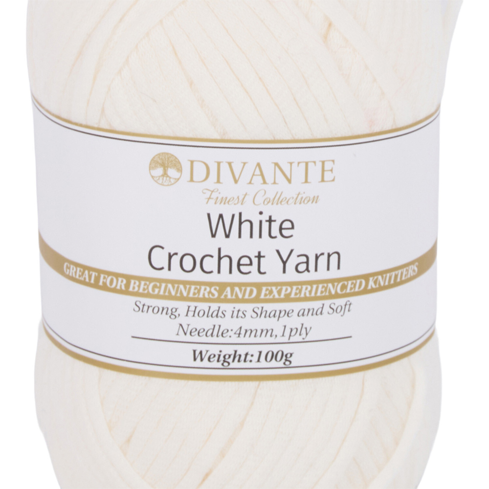 Crochet Yarn White Image 2
