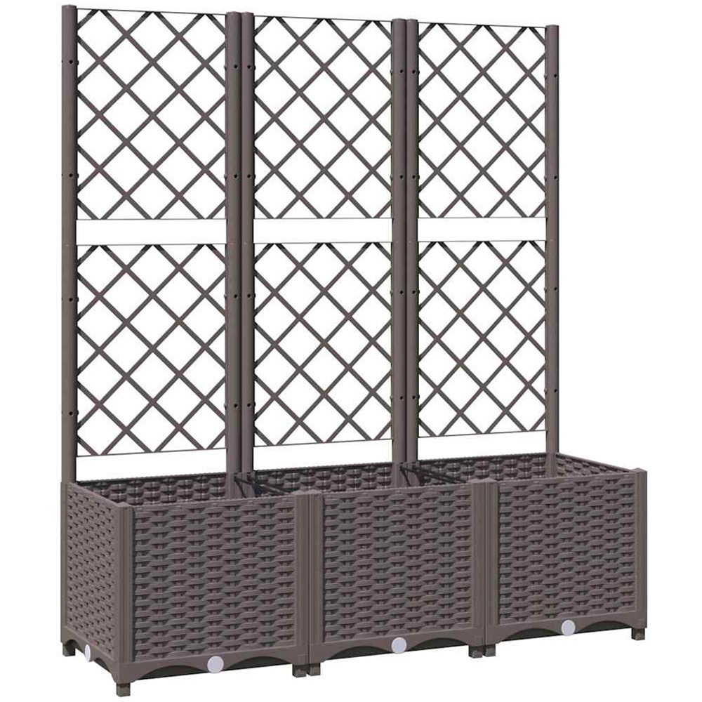 vidaXL Brown Polypropylene Garden Planter with Trellis 120 x 40 x 136cm Image 1