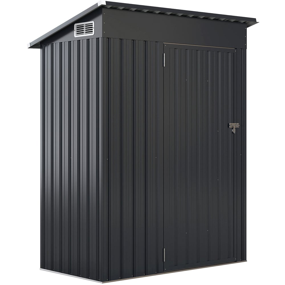 Costway 3 x 6ft Dark Grey All Weather Storage Shed Image 1