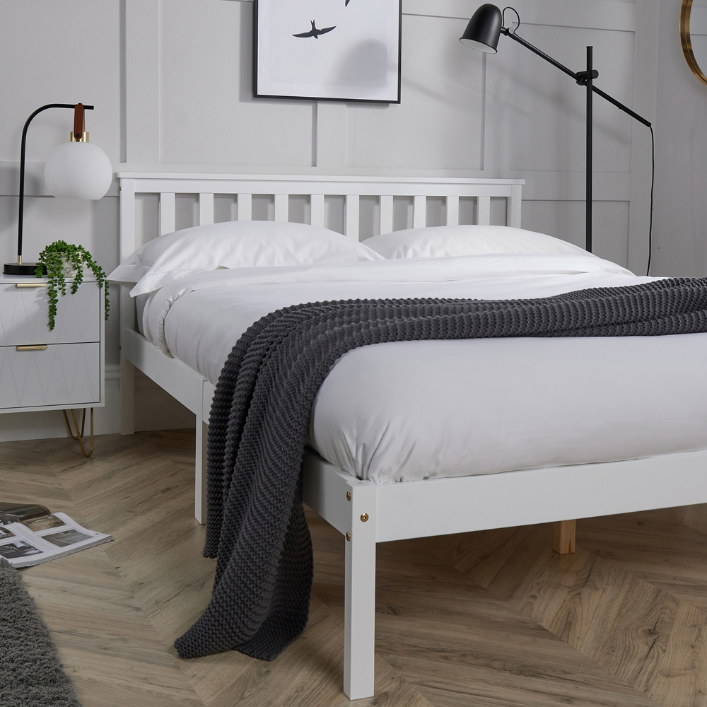 Home Source Florida Small Double White Low End Bed Frame Image 4