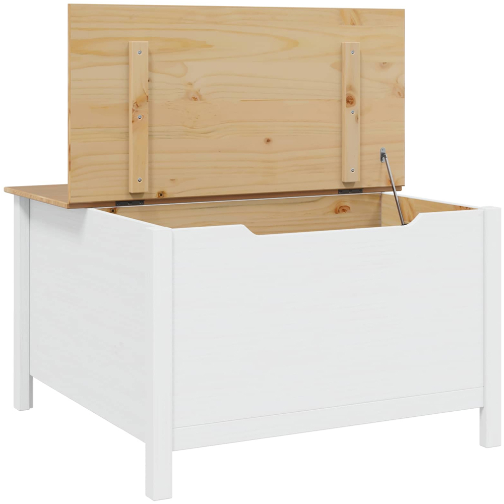 vidaXL Hill 5 Drawer White and Honey Brown Solid Pine Wood Coffee Table Image 5