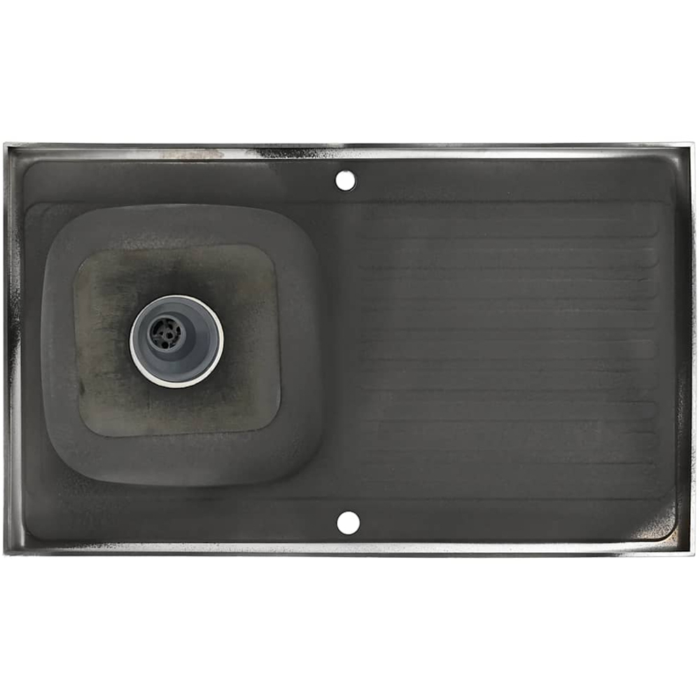 vidaXL Silver Stainless Steel Kitchen Sink with Drainer Set 1000 x 600 x 155mm Image 6