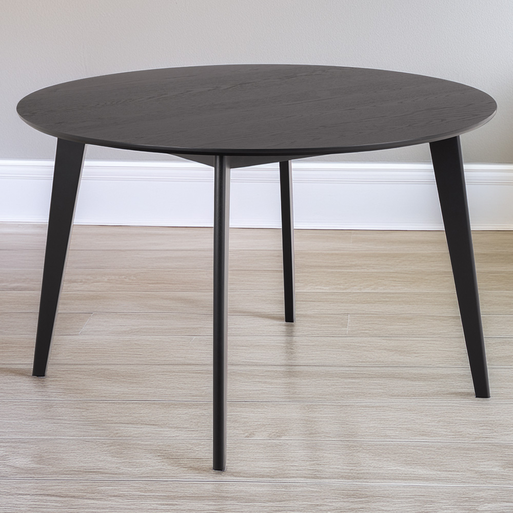 Florence Roxby 4 Seater Matt Black Round Dining Table Image 1