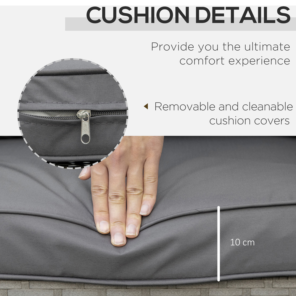 Outsunny 3 Piece Rattan Bistro Set Grey Image 5