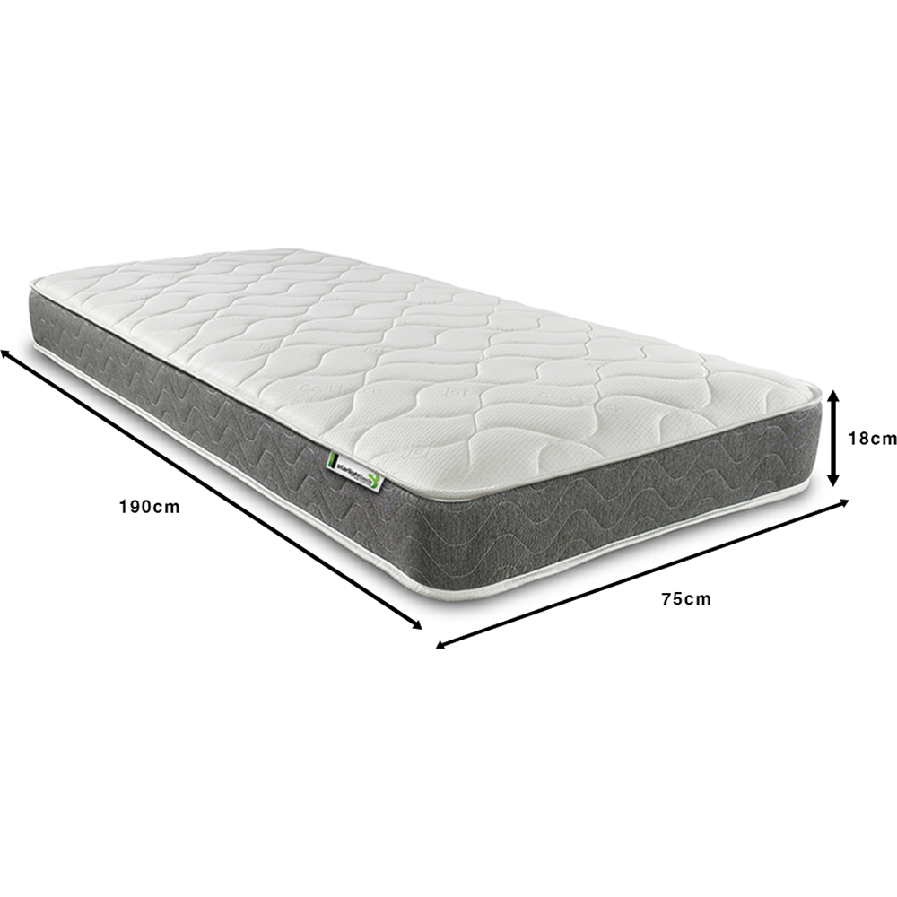 Starlight Beds Small Single Grey Hybrid Deep Memory Foam and Spring Mattress Image 6
