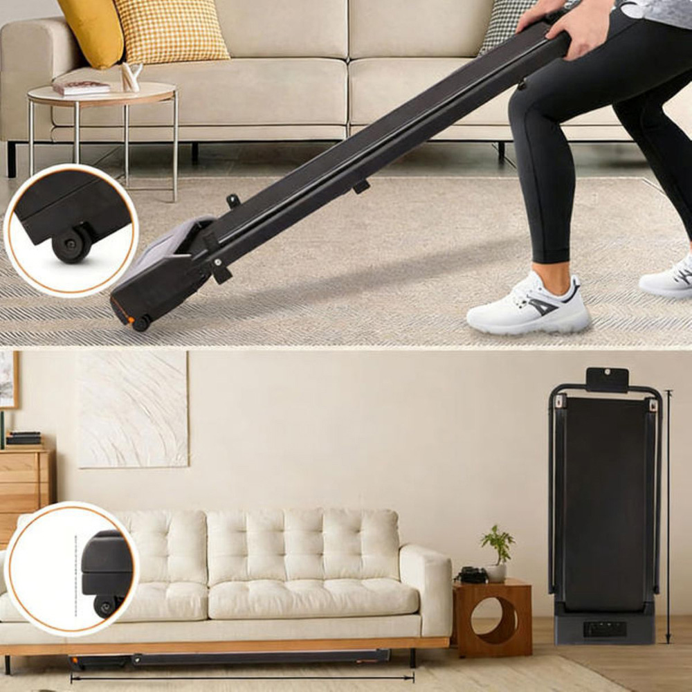 Willowmare 2-in-1 Grey Foldable Electric Treadmill with Handrail and LCD Screen Image 9