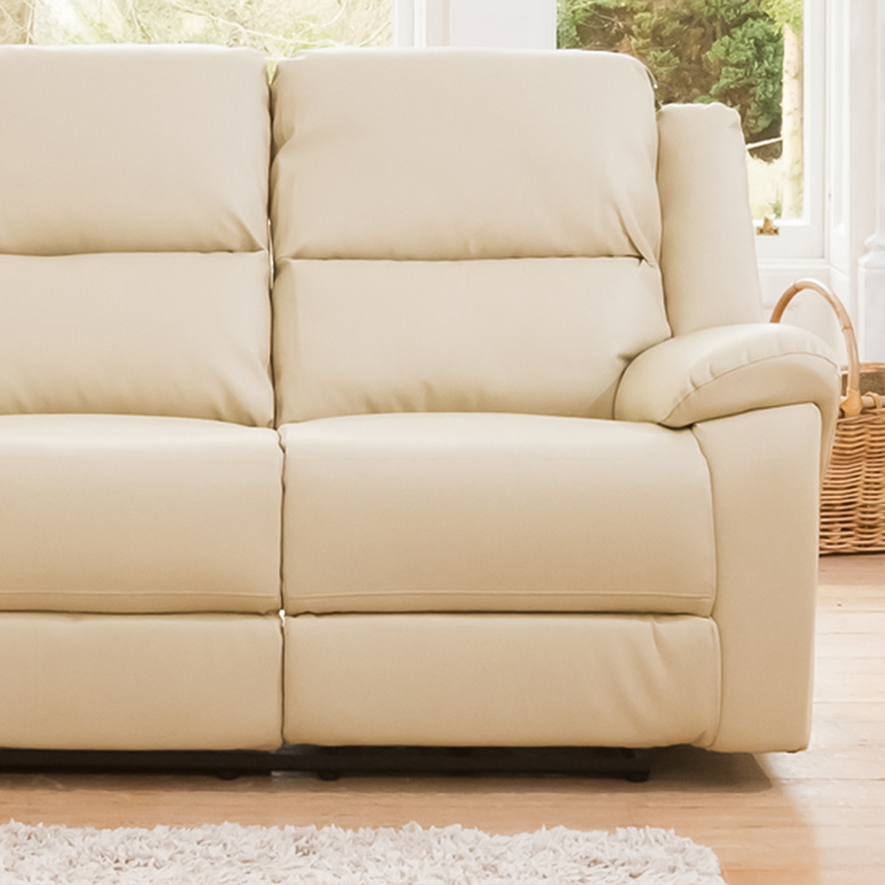 Brookhaven 3 Seater Cream Bonded Leather Electric Recliner Sofa Image 2