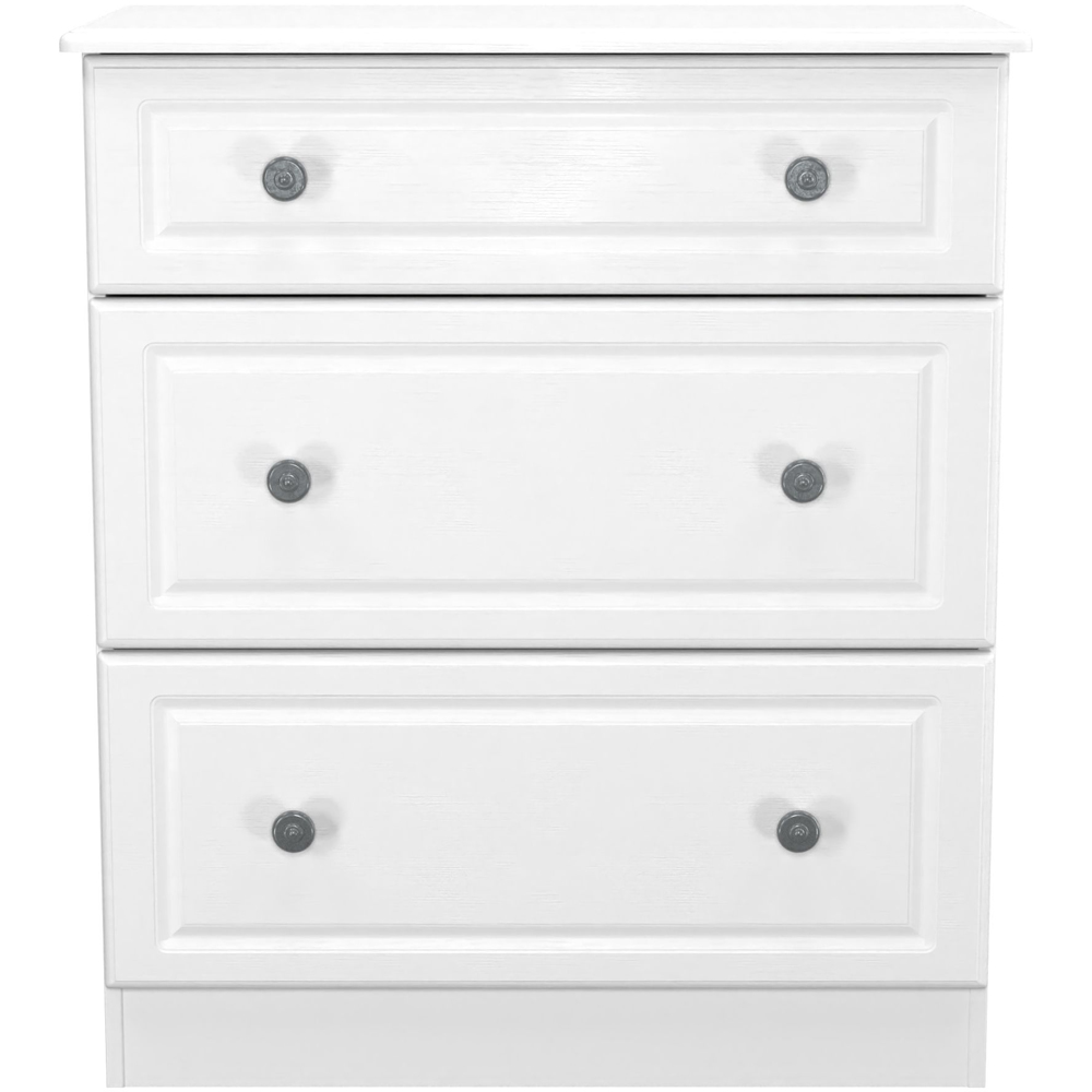Crowndale Pembroke 3 Drawer Matt White Deep Chest of Drawers Ready Assembled Image 2
