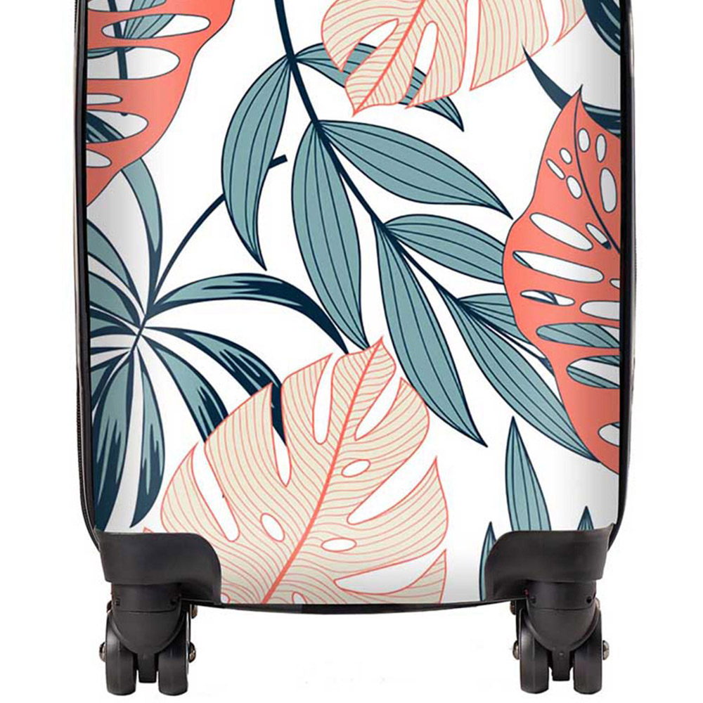 Warren Reed Designer Mini Cabin Tropical Leaf Pattern Suitcase Image 2