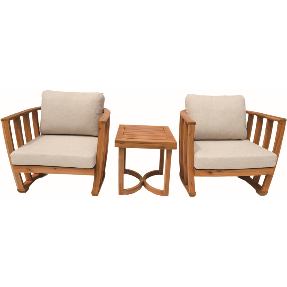 Direct Wicker 3 Piece Wooden Garden Bistro Set Image 2