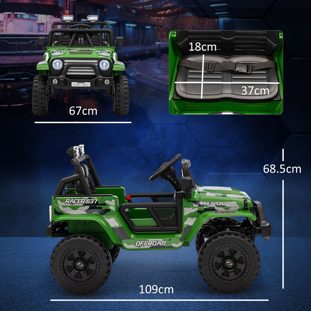 Tommy Toys Green Kids Electric Truck with Suspension Ride On Car 12V Image 9