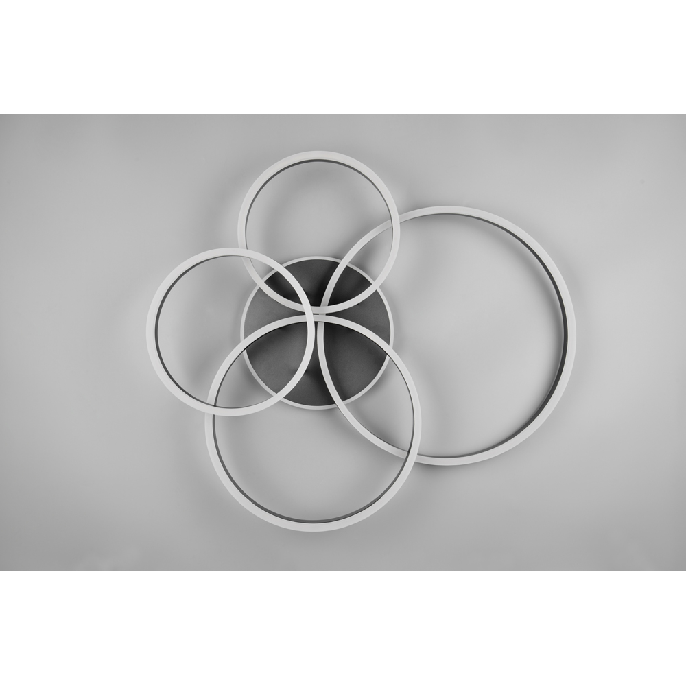 TRIO Drake Black Matt Integrated LED Ceiling Light Image 7