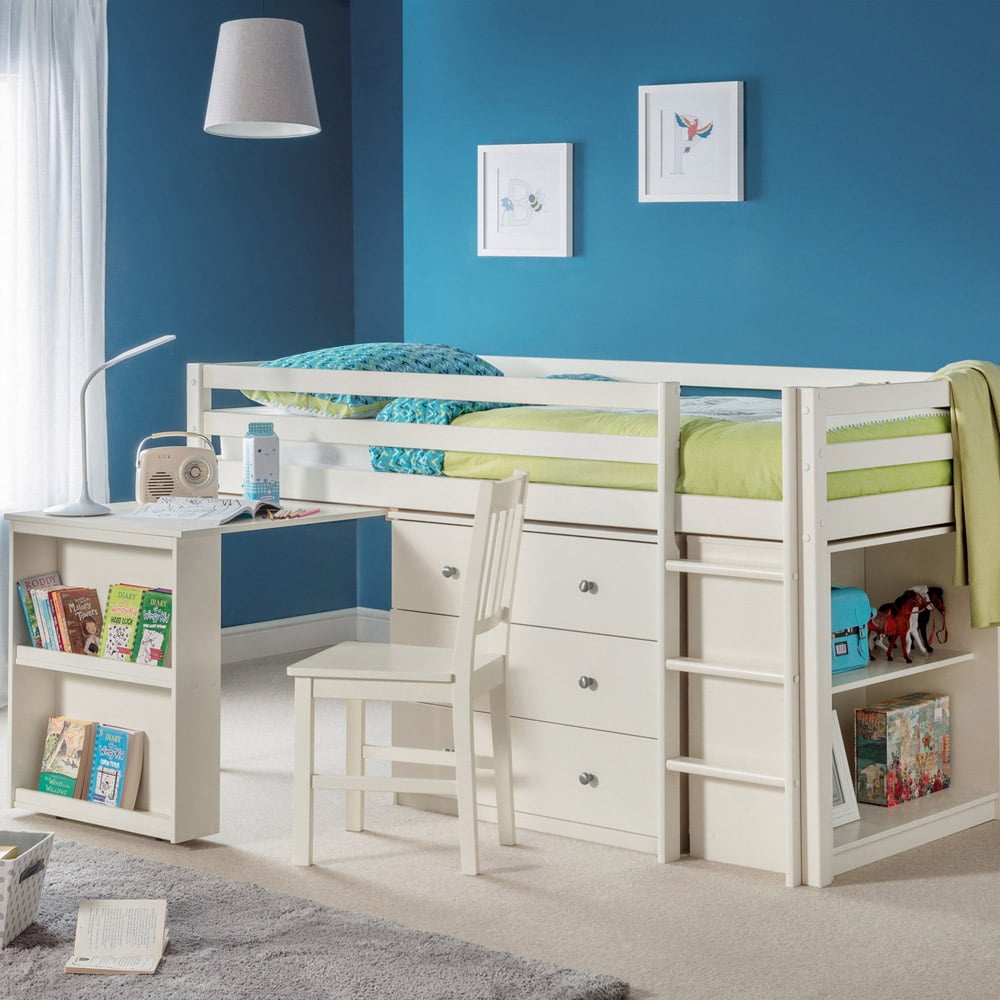 Julian Bowen Roxy Single Stone White Mid Sleeper Workstation Image 1