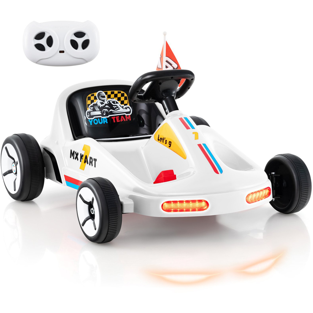 Costway White Kids Electric Go Kart with Remote Image 3