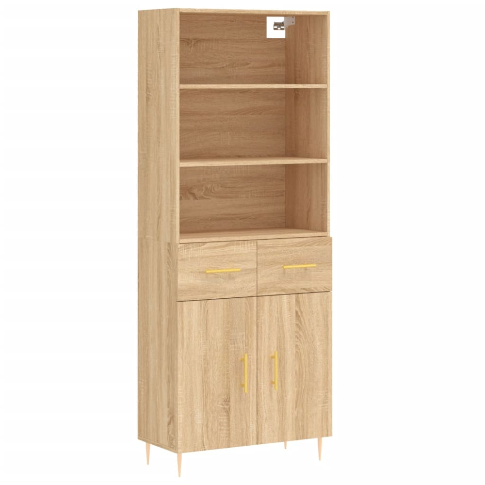 vidaXL 2 Door 2 Drawer 3 Shelf Sonoma Oak Highboard Image 2
