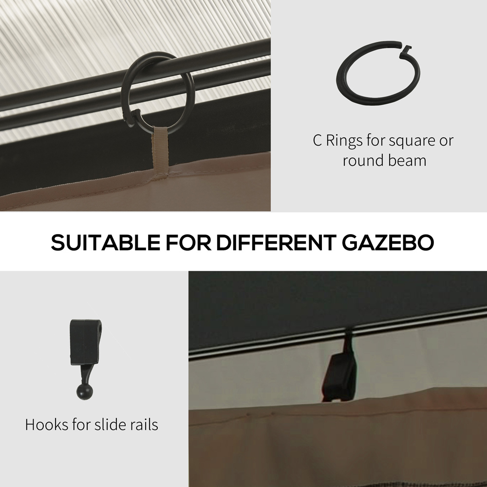 Outsunny 3 x 4m Brown Universal Gazebo Replacement Sidewall Panel 4 Pack Image 6