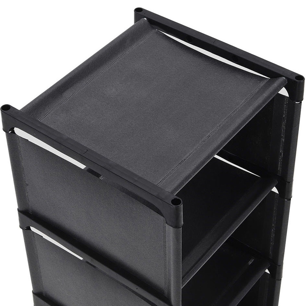 H&O Direct 6 Tier Black Shoe Storage Rack with Adjustable Shelf Image 3
