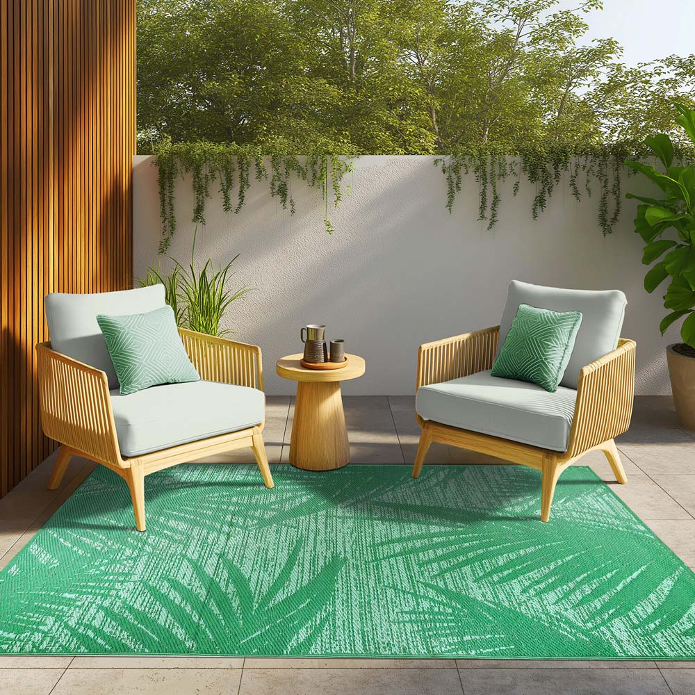Mateo Tropical Outdoor Rug Green Image 2