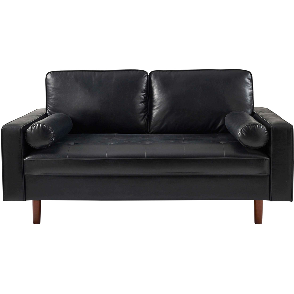 Julian Bowen Henley 3 Seater Black Faux Leather Sofa Image 3