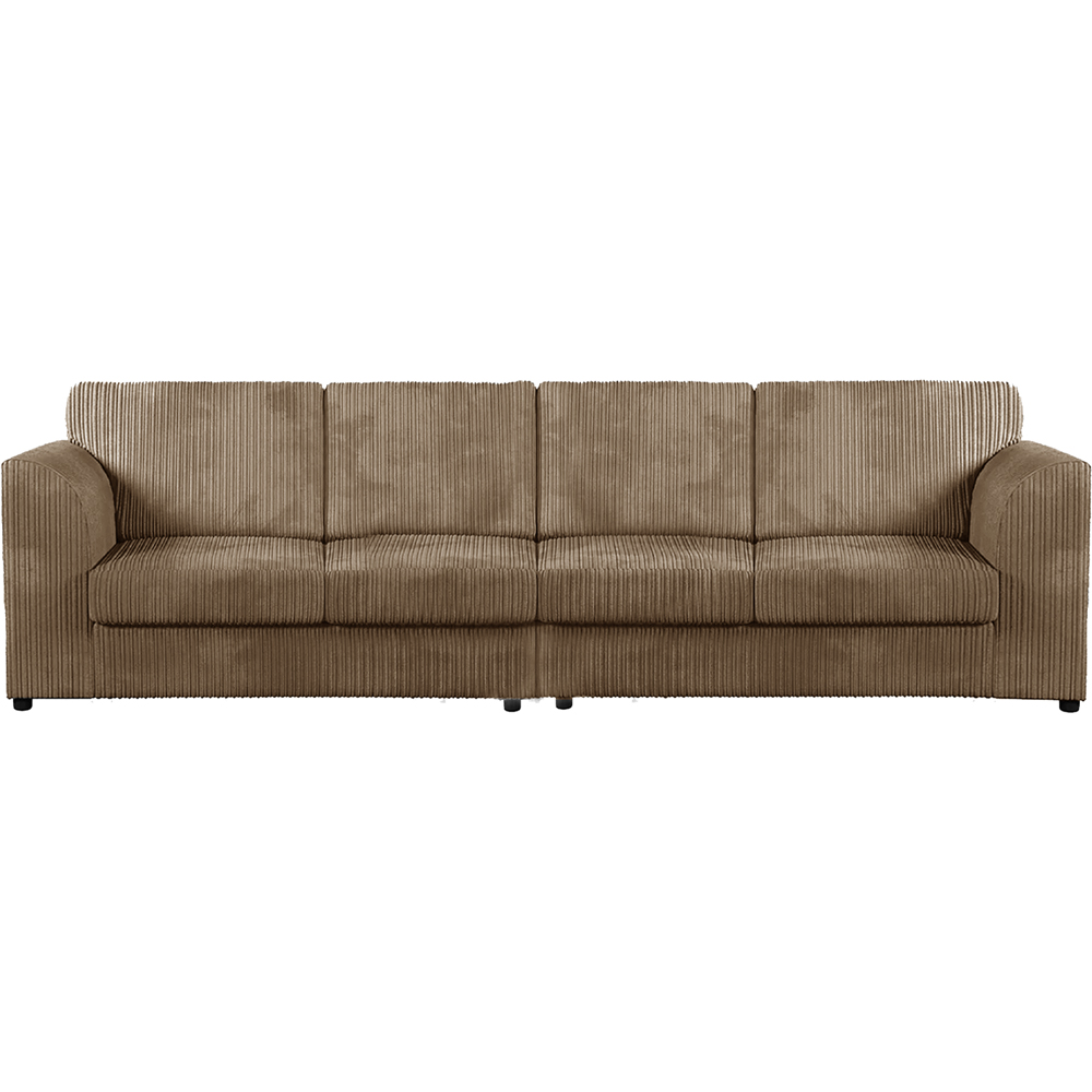 Luxor 4 Seater Coffee Jumbo Cord Full Back Sofa Image 2