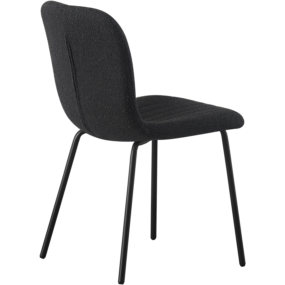 Bella Set of 4 Black Teddy Faux Fur Stitched Design Dining Chairs Image 4