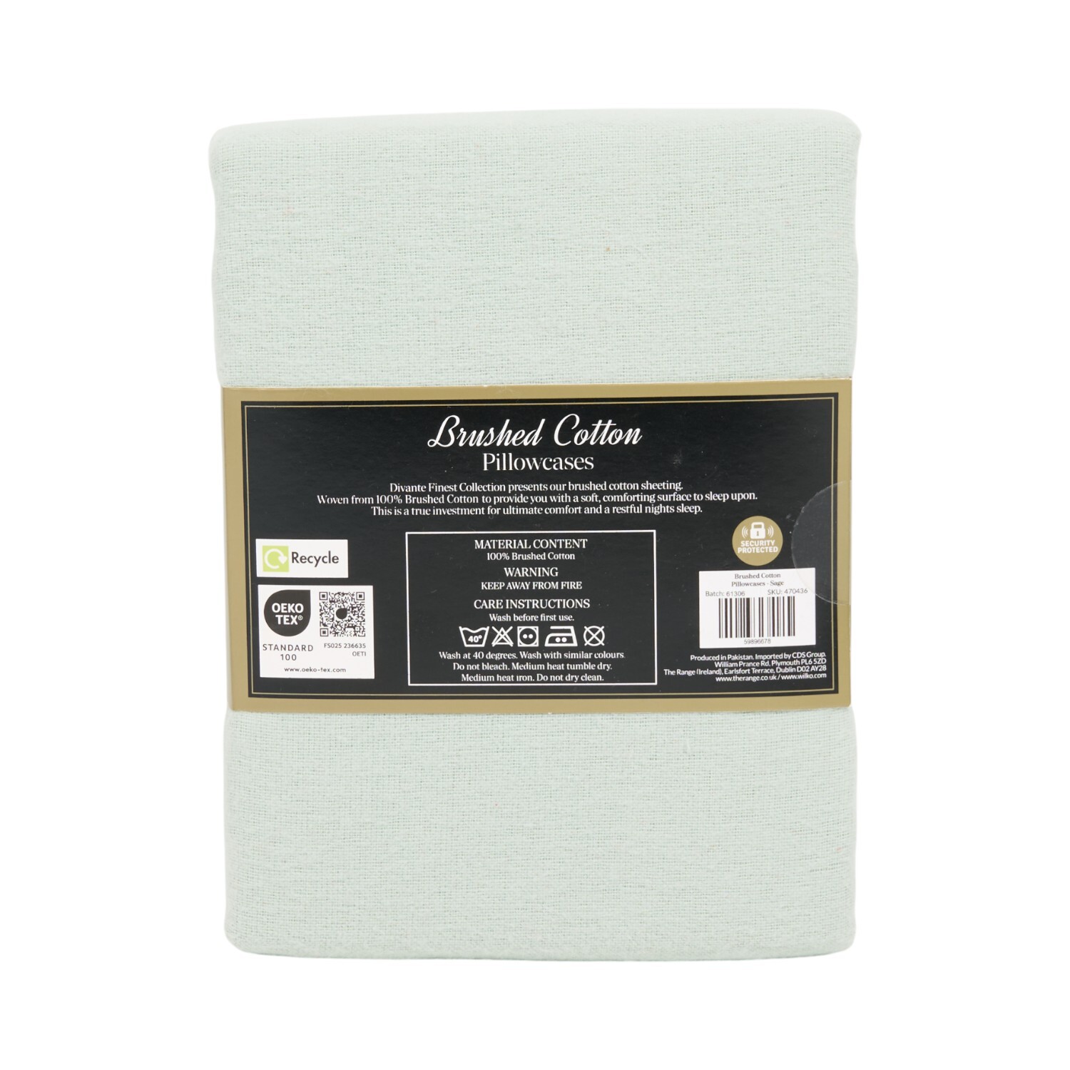 Pack of 2 Brushed Cotton Pillowcases Sage Image 3