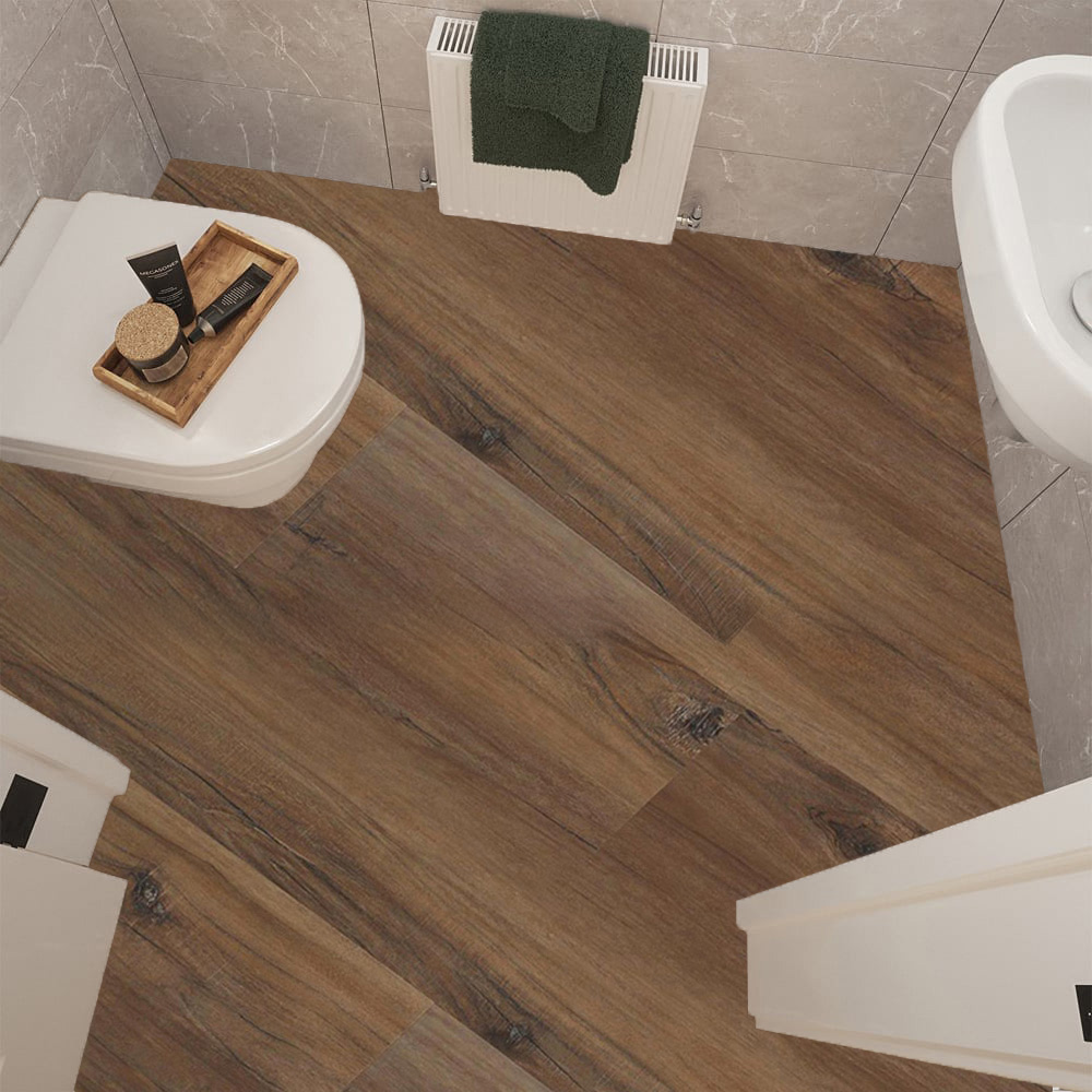 Gr8 Home Brown Old Oak PVC Wood Effect Floor Planks 5sqm Image 1