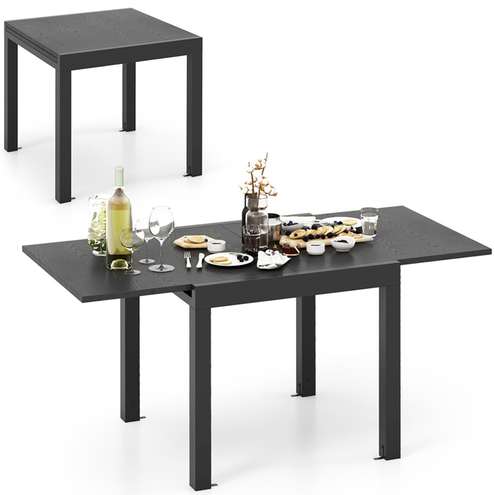 Costway 6 Seater Rectangular Aluminium Expandable Dining Table Grey Image 2