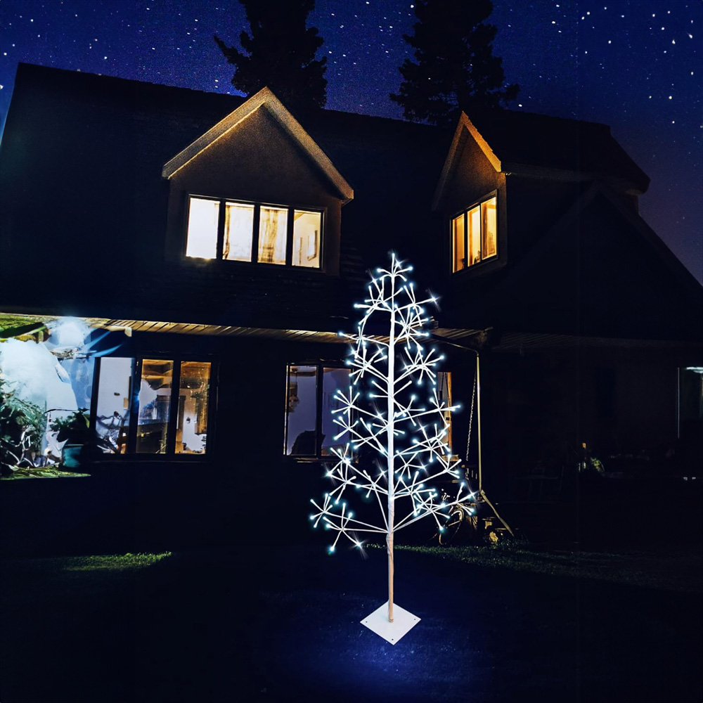 Shatchi Cool White LED Pre-Lit Twig Artificial Christmas Tree 5ft Image 6